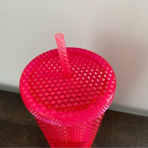 Starbucks | Holiday 2019 Neon Pink Studded Tumbler Cold Cup 24oz Barbie Bling - Picture 4 of 7